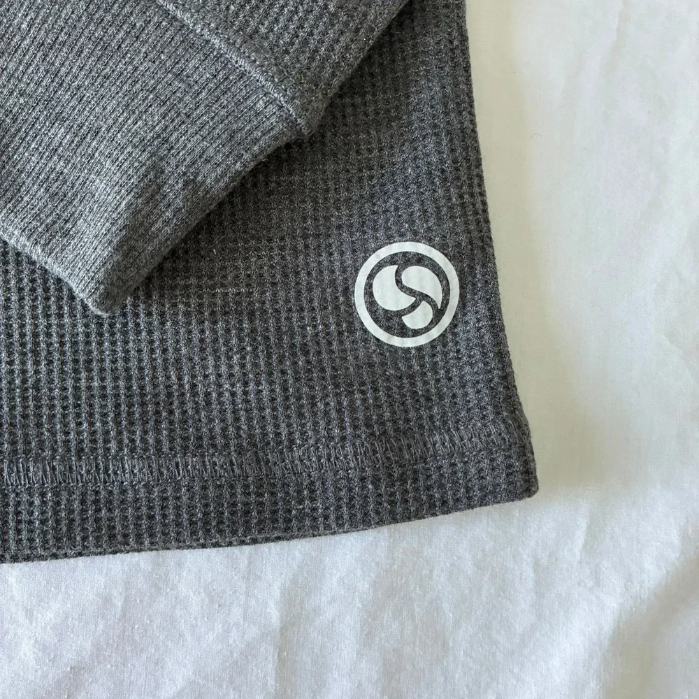 Climatesmart Cuddl Duds Mens Gray Waffle Knit Midweight Thermal Base Layer Top S
